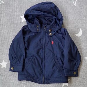 Polo By Ralph Lauren Navy Fleece Lined Hooded Jacket Size 2/2T